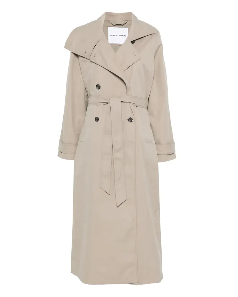 Samsøe & Samsøe belted double-breasted coat - Nude Nude