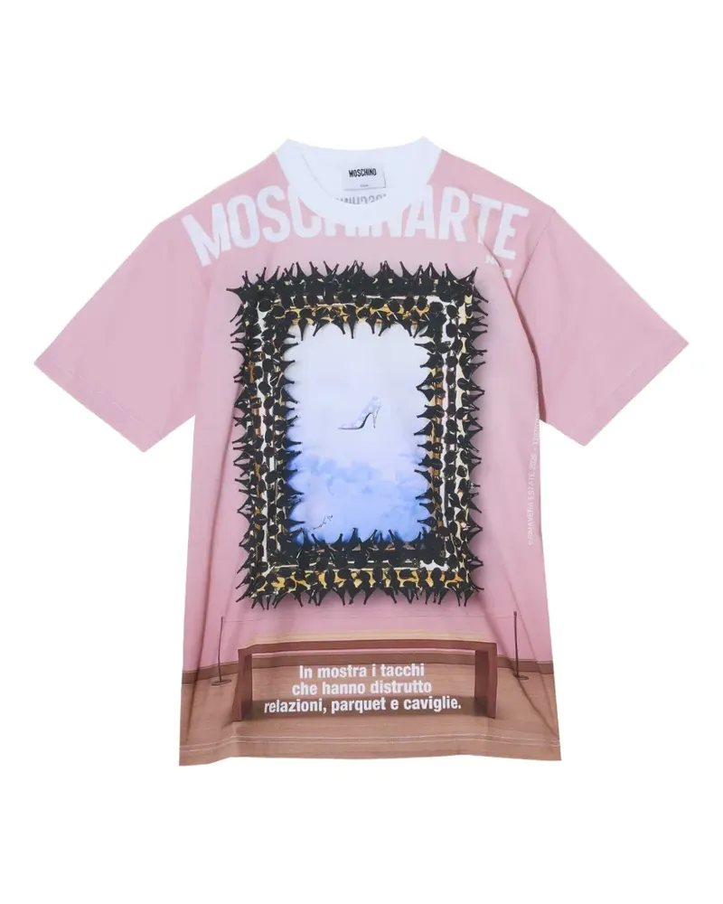 Moschino Oversized-T-Shirt mit grafischem Print - Rosa Rosa