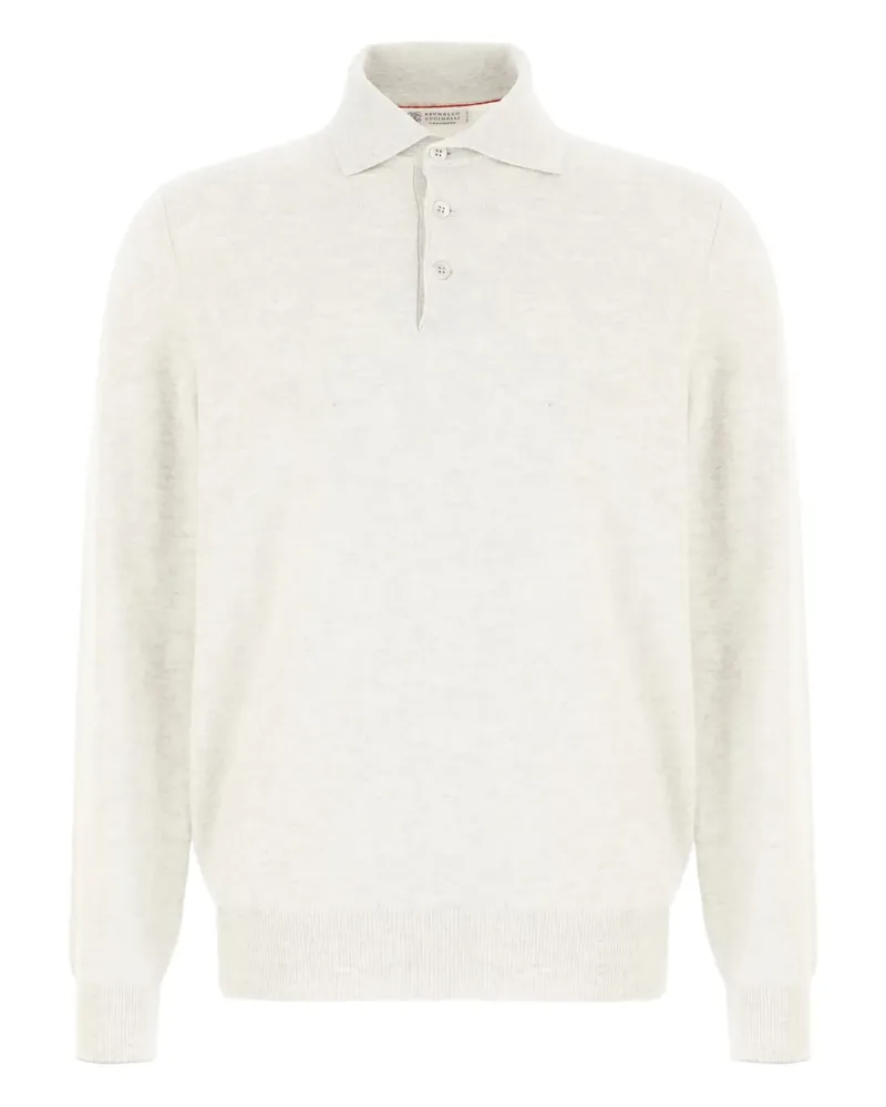 Brunello Cucinelli Kaschmirpullover mit Poloshirtkragen - Grau Grau