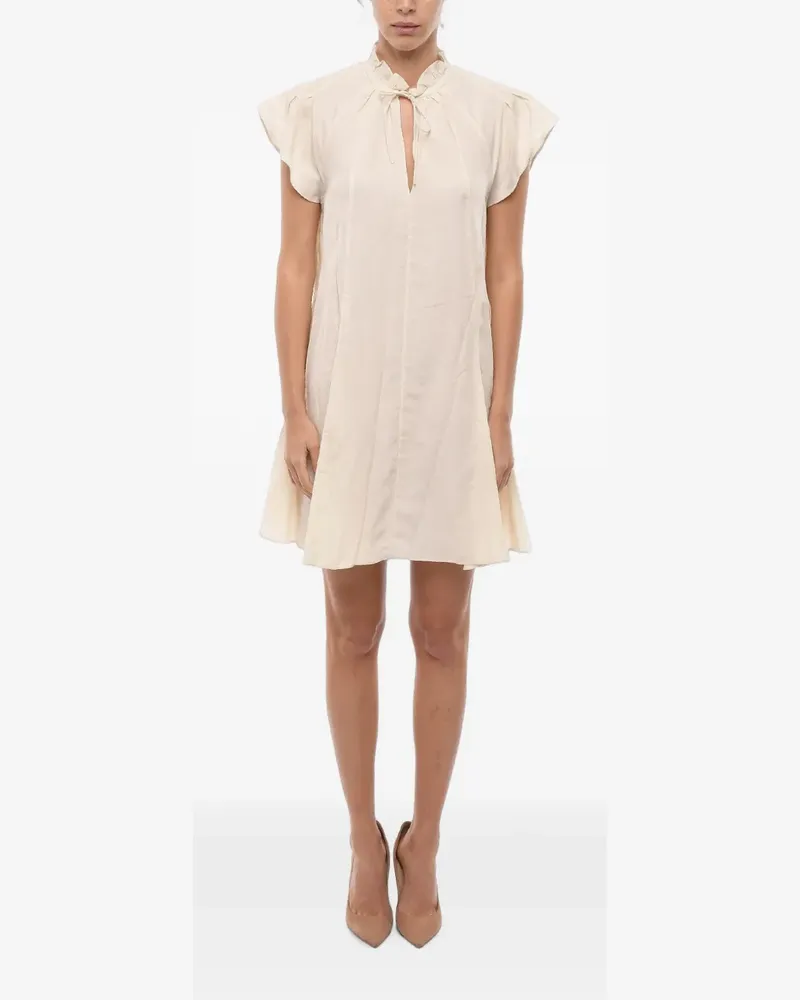 Samsøe & Samsøe Karookh ruffle-collar mini dress - Nude Nude