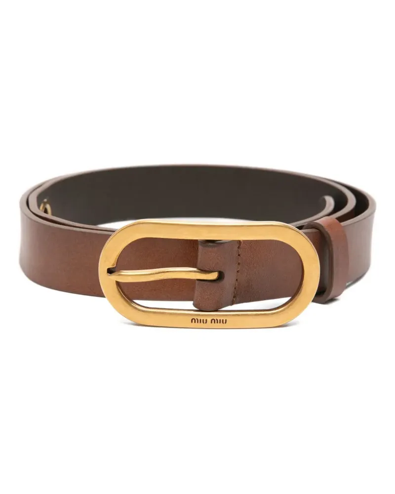 Miu Miu oval buckle belt - Braun Braun
