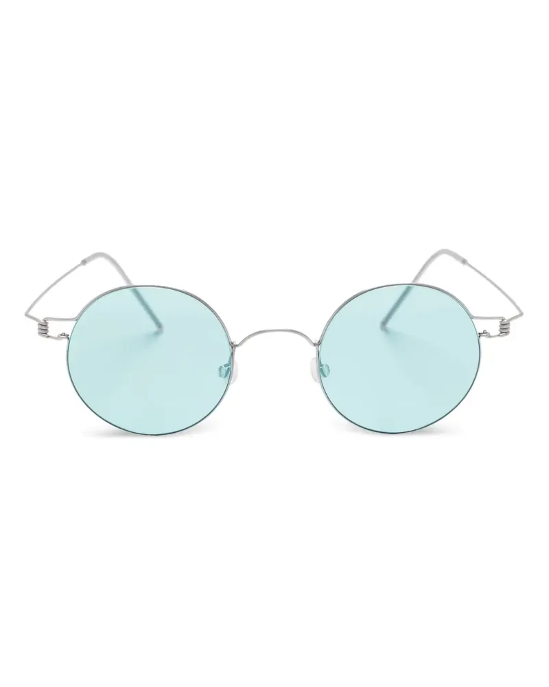 Lindberg Sonnenbrille mit rundem Gestell - Silber Silber