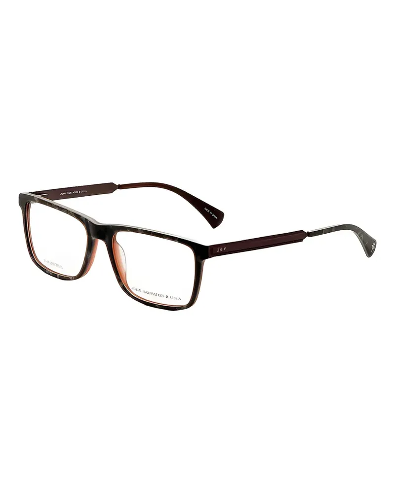 John Varvatos tortoiseshell-effect rectangle-frame glasses - Braun Braun