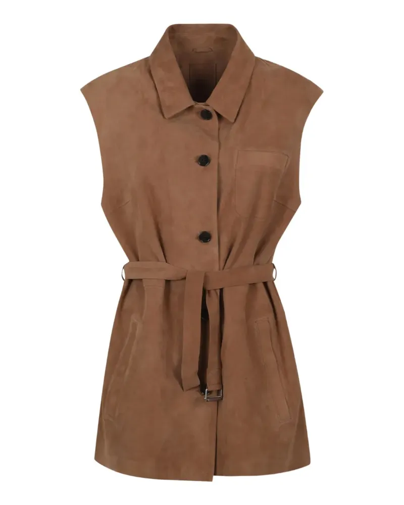 DESA button belted jacket - Braun Braun