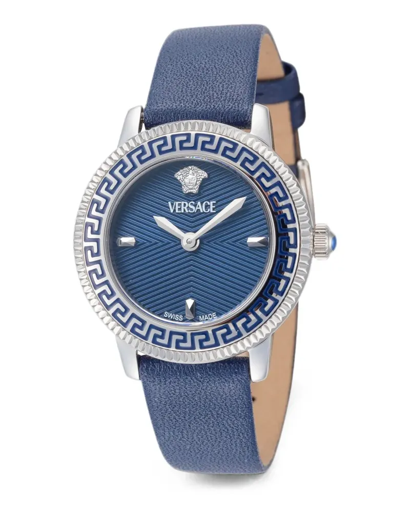 Versace Armbanduhr mit Greca-Verzierung 30mm - Blau Blau