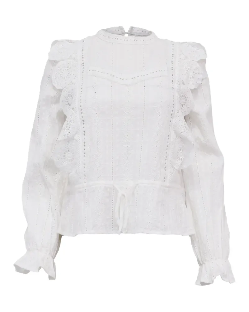 Maje Bluse aus viktorianischer Spitze - Weiß Weiß