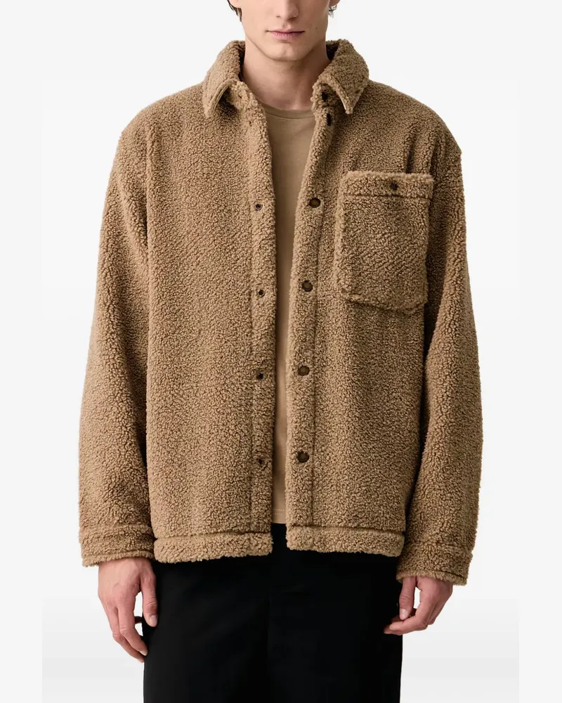 Napapijri Fleecejacke mit Logo-Patch - Braun Braun