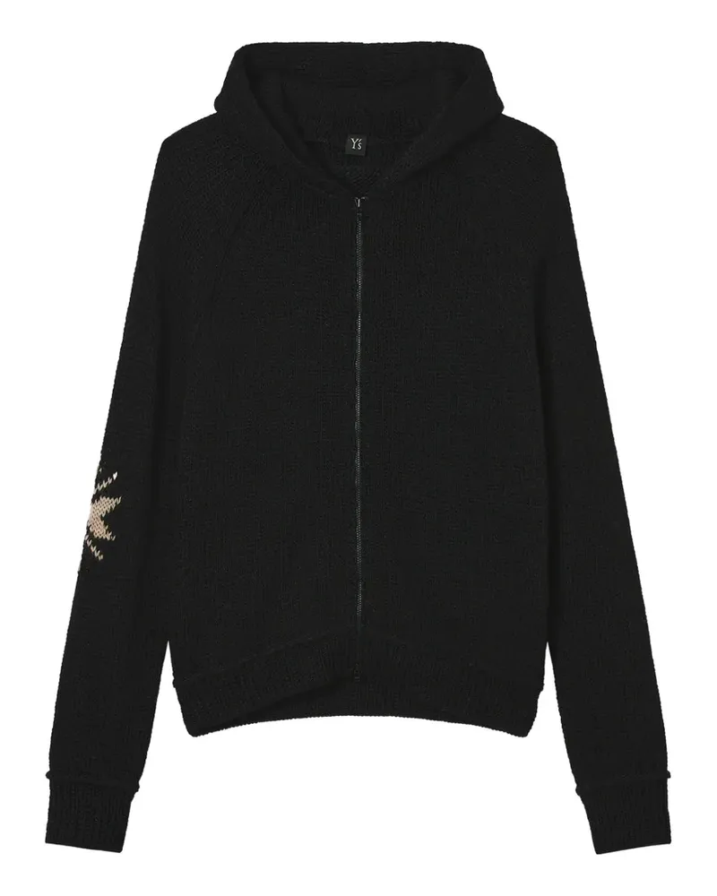 Yohji Yamamoto Intarsien-Cardigan mit Reißverschluss - Schwarz Schwarz
