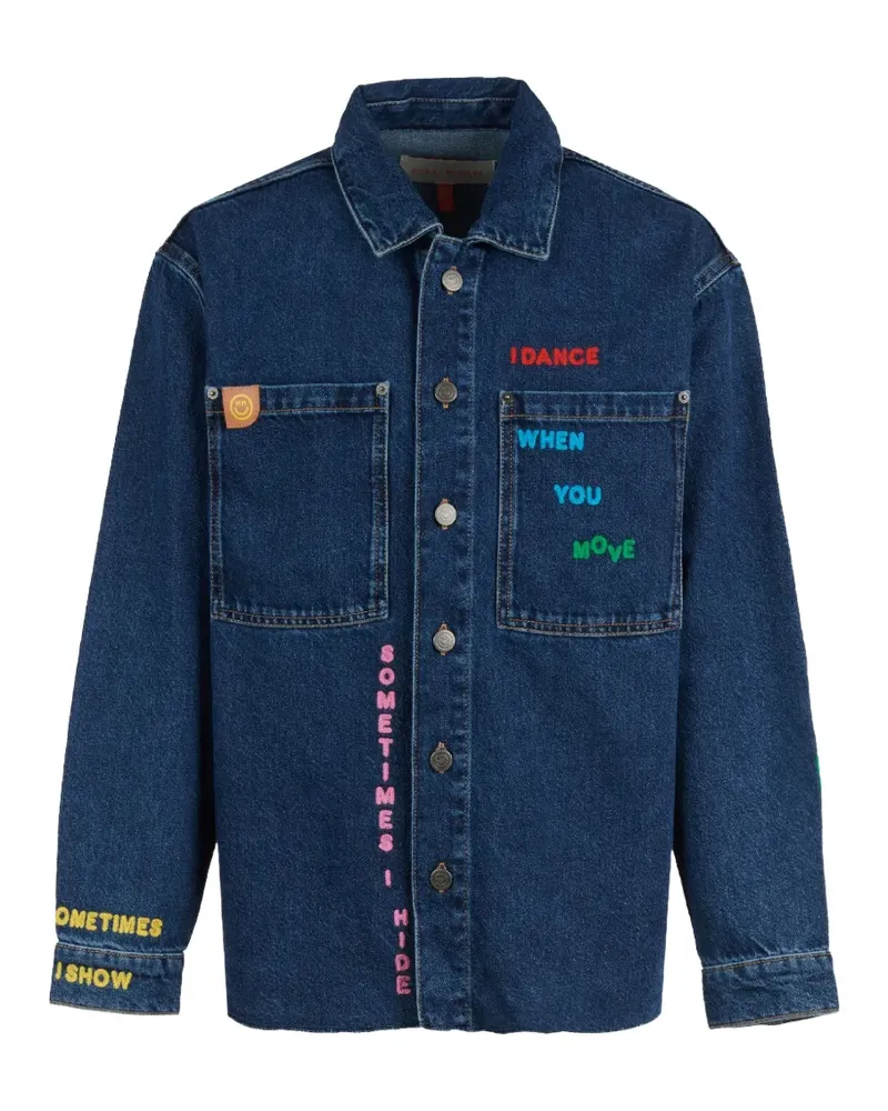 Mira Mikati Riddle embroidered denim jacket - Blau Blau