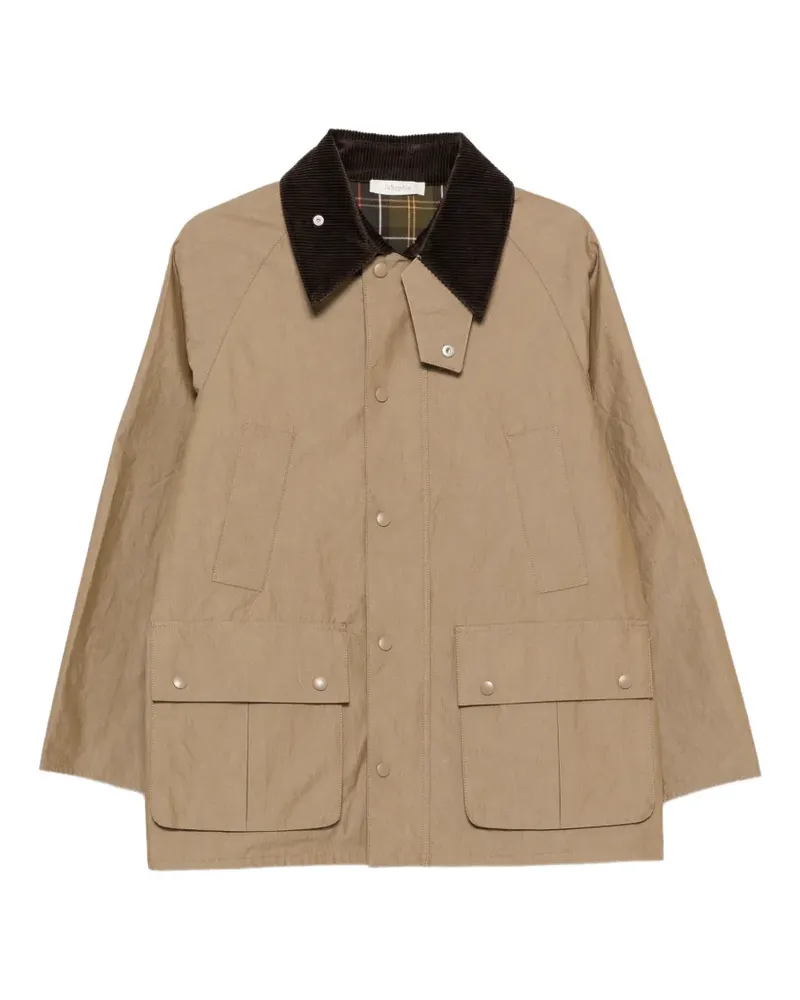 JcSophie Palma corduroy-collar storm-flap jacket - Nude Nude