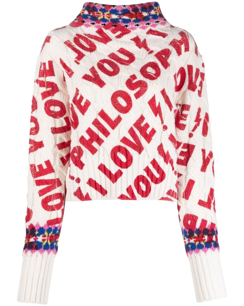 Philosophy Di Lorenzo Serafini I Love You Philosophy Pullover - Weiß Weiß