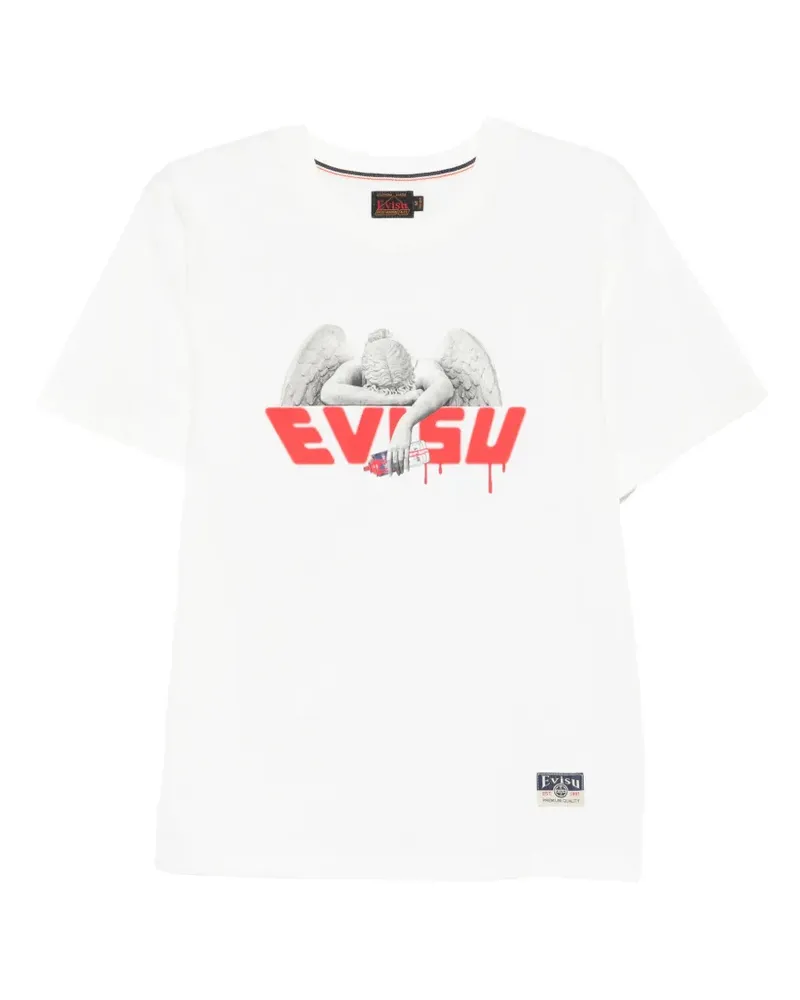 Evisu T-Shirt mit Logo-Print - Weiß Weiß