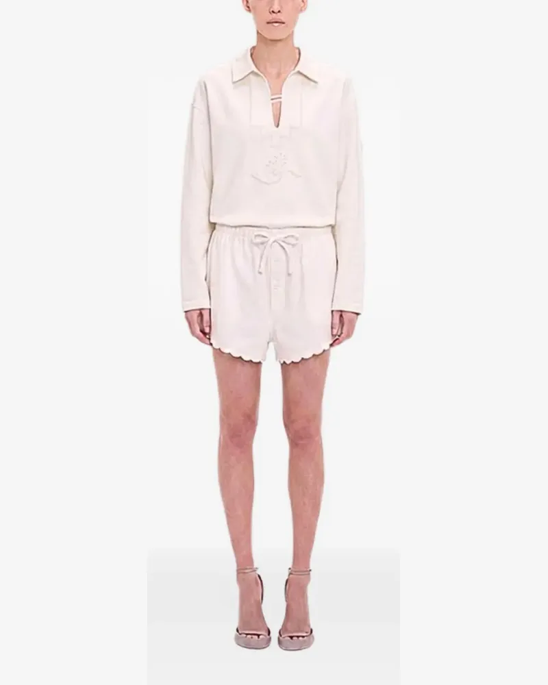 Victoria Beckham Shorts mit Wellensaum und Kordelzug - Nude Nude