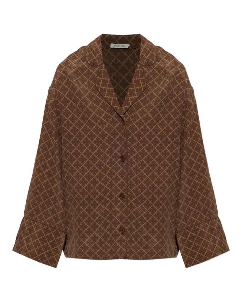 By Malene Birger Margaret geometric-print shirt - Braun Braun