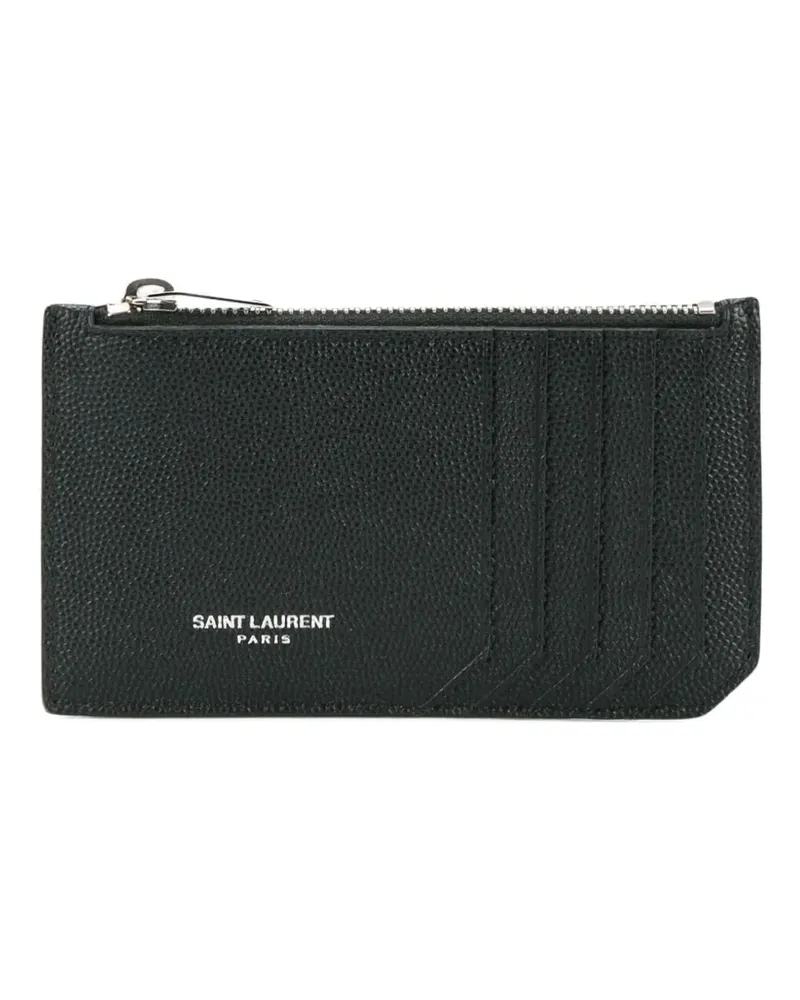 Saint Laurent logo-detail card holder - Schwarz Schwarz