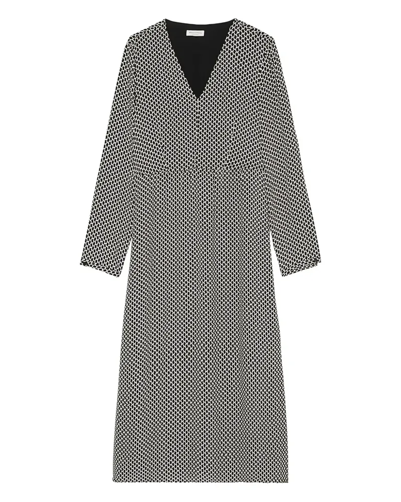 Marc O'Polo Midikleid mit geometrischem Print - Schwarz Schwarz