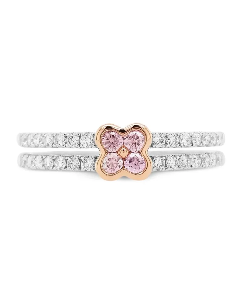 HYT Jewelry 18kt Flower Weißgoldring mit Diamant - Silber Silber
