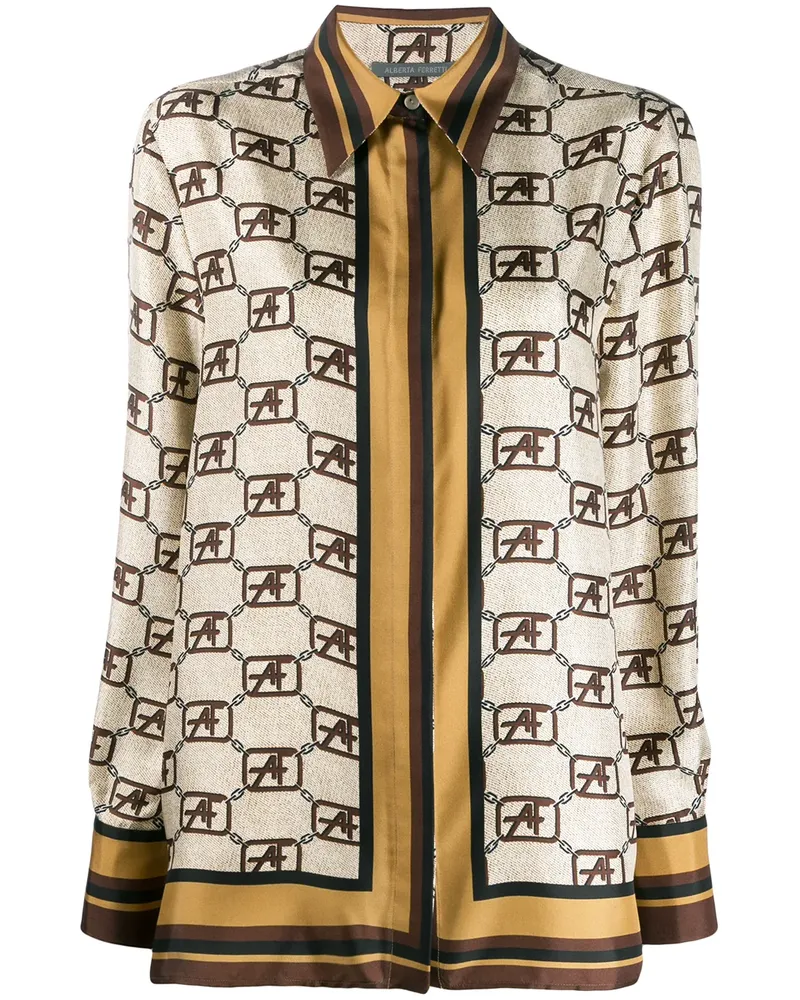 Alberta Ferretti Hemd mit Logo-Print - Nude Nude
