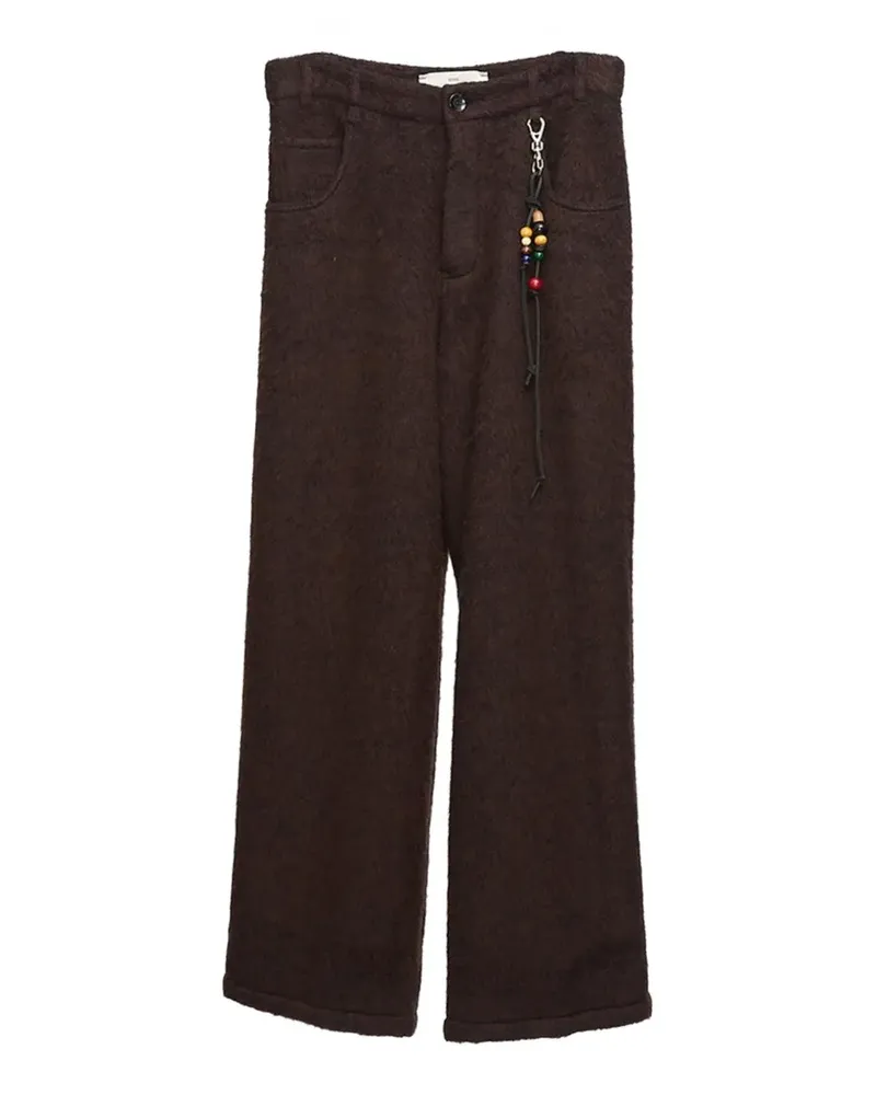 Song For The Mute wide-leg brushed-finish trousers - Braun Braun