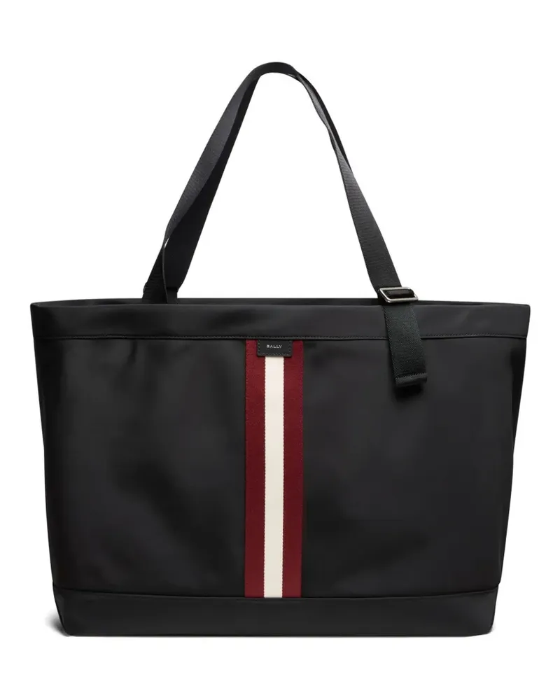 Bally Code striped tote bag - Schwarz Schwarz