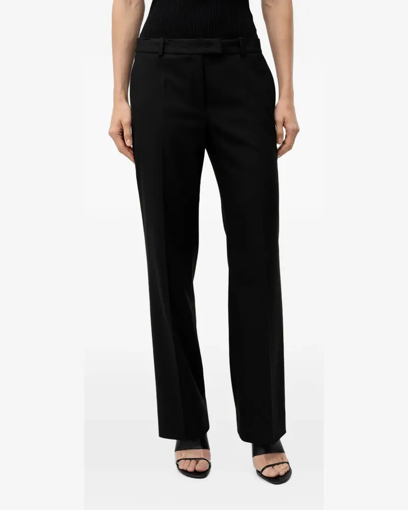 HUGO BOSS Gerade Hose mit Bügelfalten - Schwarz Schwarz