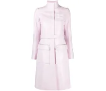 Vinyl-Trenchcoat mit Logo-Applikation - Rosa