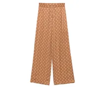 Satinhose aus Moon-Jacquard - Braun