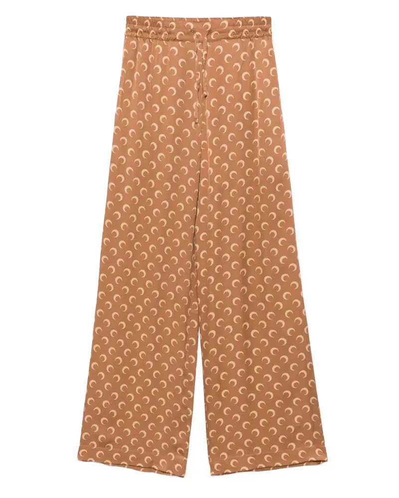 Marine Serre Satinhose aus Moon-Jacquard - Braun Braun