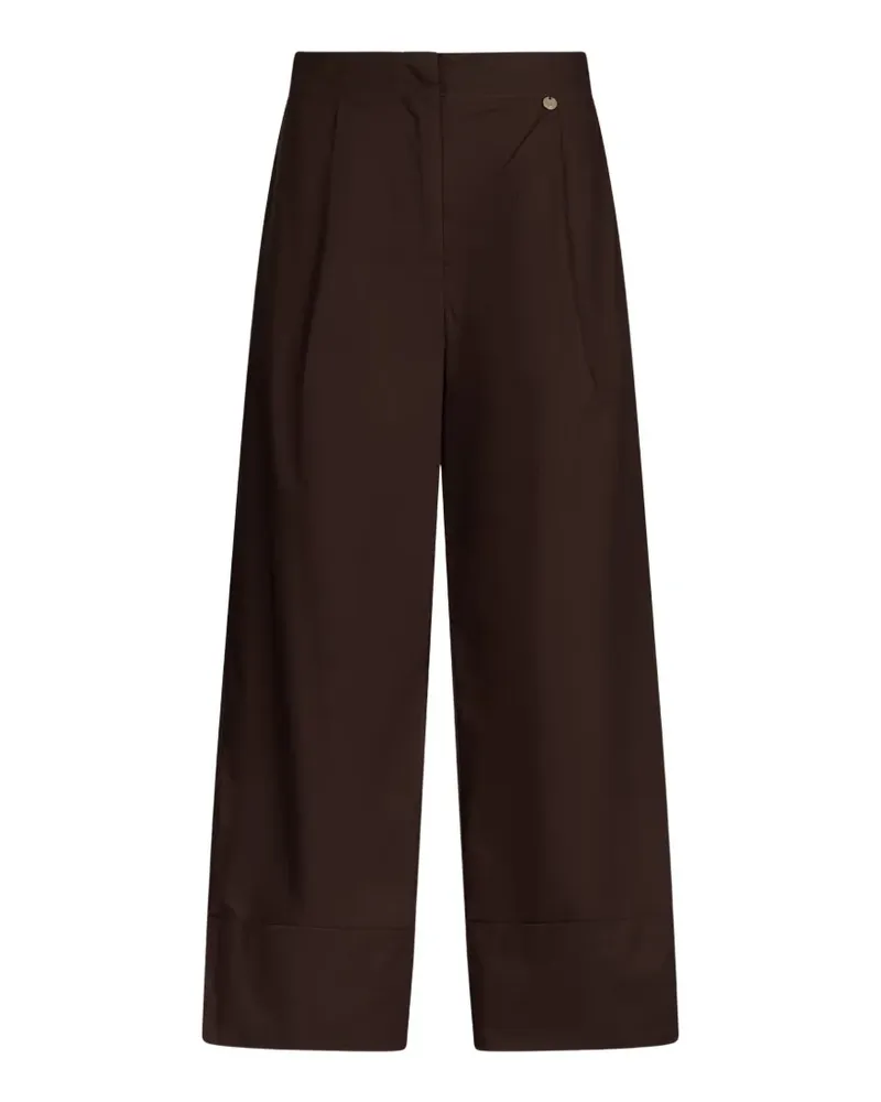 Liu Jo logo-plaque flared trousers - Braun Braun