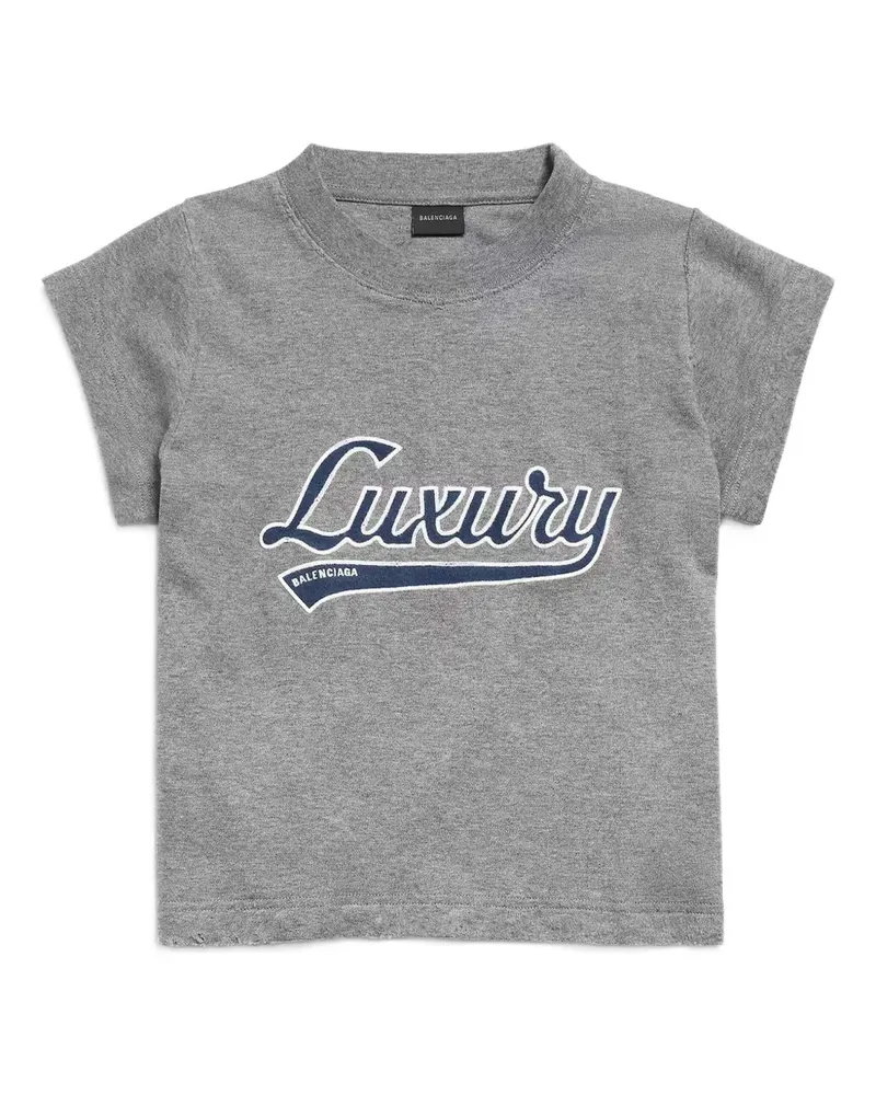 Balenciaga T-Shirt mit Luxury-Script - Grau Grau