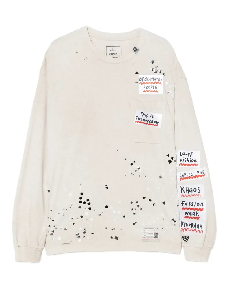 MIHARAYASUHIRO T-Shirt mit Slogan-Print - Nude Nude