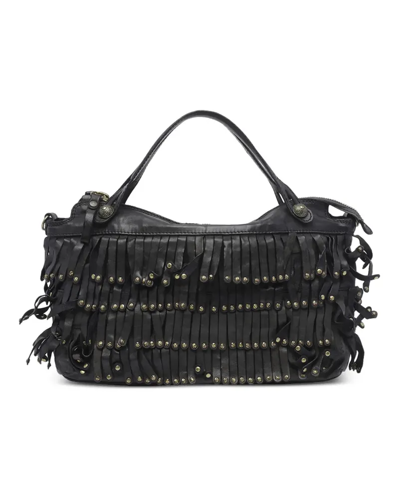 Campomaggi Melissa studded fringe-detail tote bag - Schwarz Schwarz