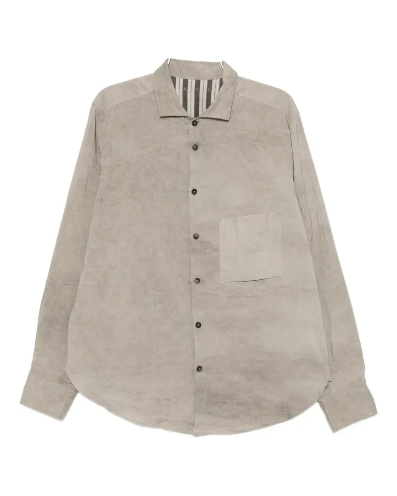 Ziggy Chen chest-pocket long-sleeve shirt - Nude Nude