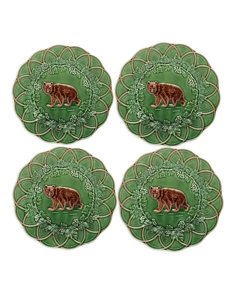 Bordallo Pinheiro bear-motif plate (four-person setting) - Grün Grün
