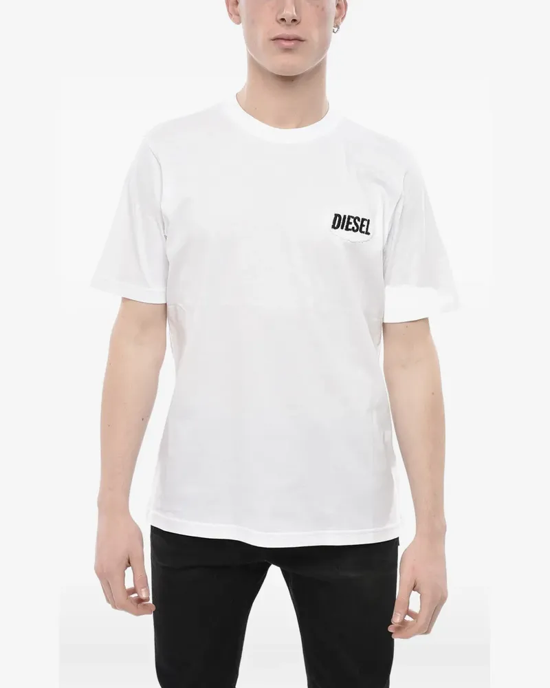 Diesel T-Just-Small T-Shirt mit Logo-Stickerei - Weiß Weiß