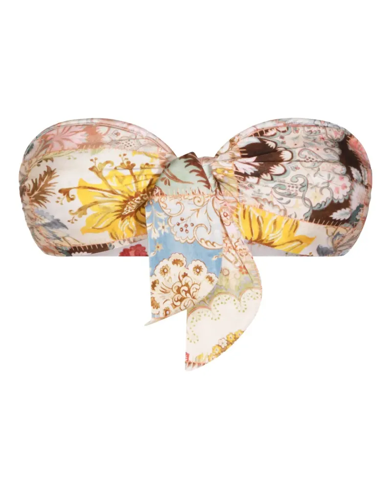Zimmermann Daylight fixed-knot bikini top - Nude Nude