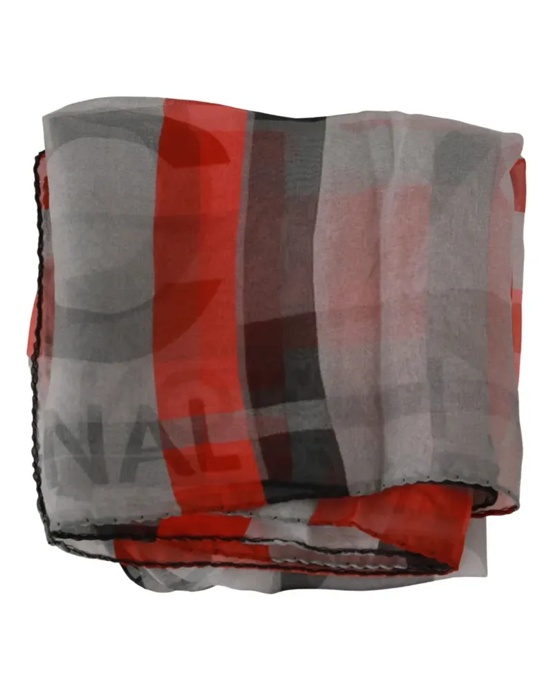 CoSTUME NATIONAL Seidenschal mit Logo-Print - Grau Grau