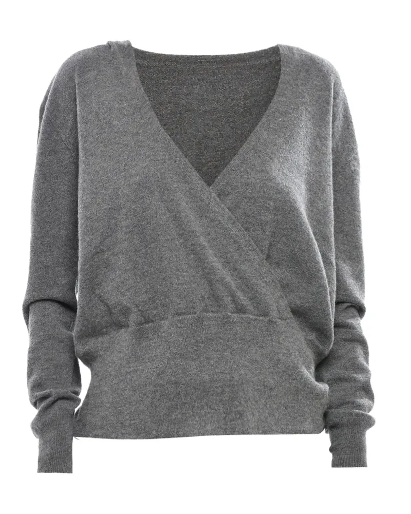 Malo Hoodie mit V-Ausschnitt - Grau Grau