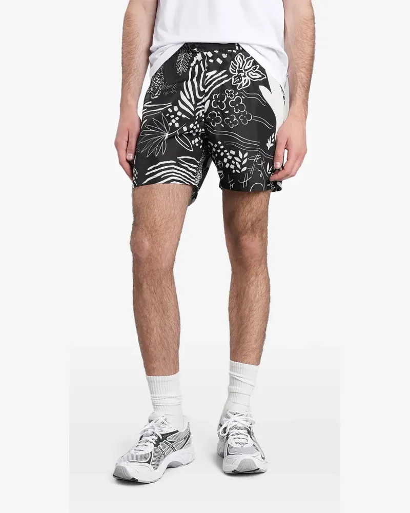 ASPESI Badeshorts mit abstraktem Print - Schwarz Schwarz