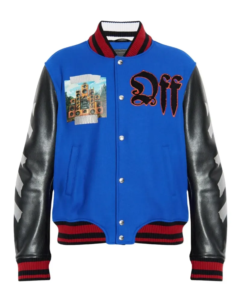 OFF-WHITE Bomberjacke mit Logo-Stickerei - Blau Blau