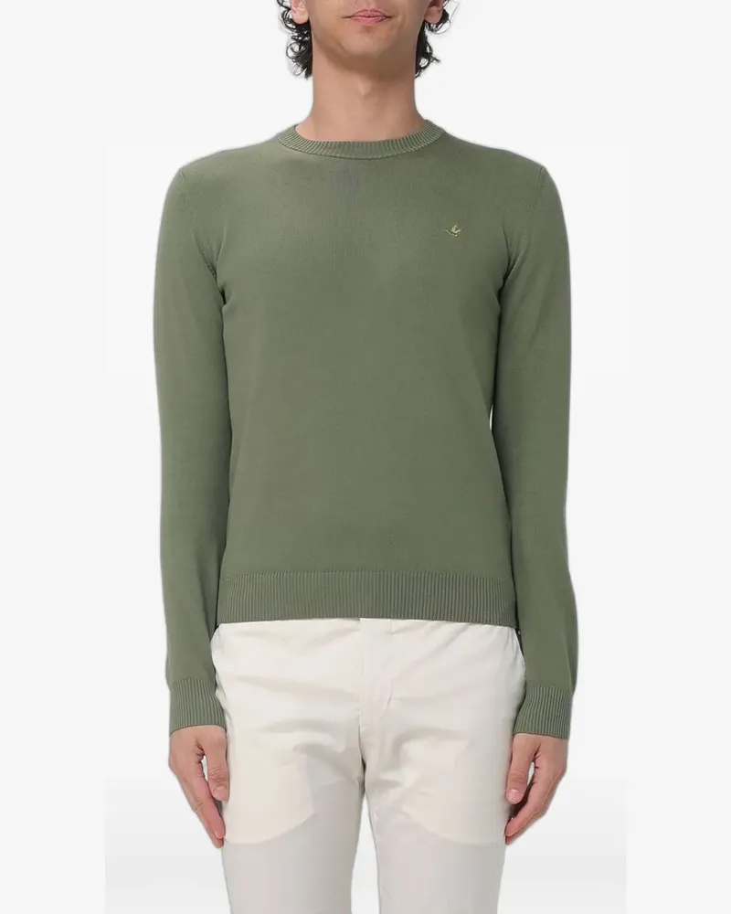 Brooksfield logo-embroidered crew-neck sweater - Grün Grün