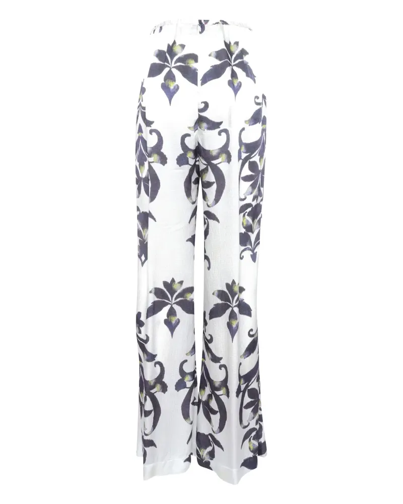 forte_forte Hose mit Blumen-Print - Weiß Weiß
