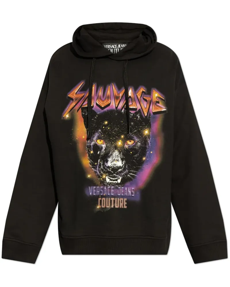 Versace Jeans Hoodie mit Print - Schwarz Schwarz