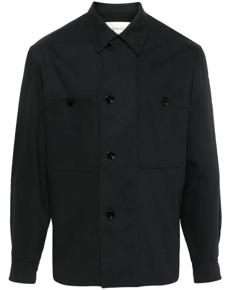 Christophe Lemaire Hemdjacke im Military-Look - Schwarz Schwarz