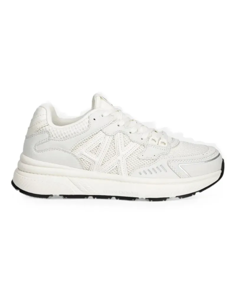 Armani Exchange logo-patch mesh sneakers - Weiß Weiß