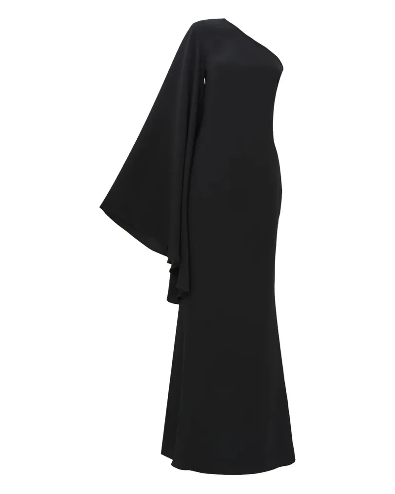 Taller Marmo Sifnos One-Shoulder-Maxikleid mit ausgestellten Ärmeln - Schwarz Schwarz