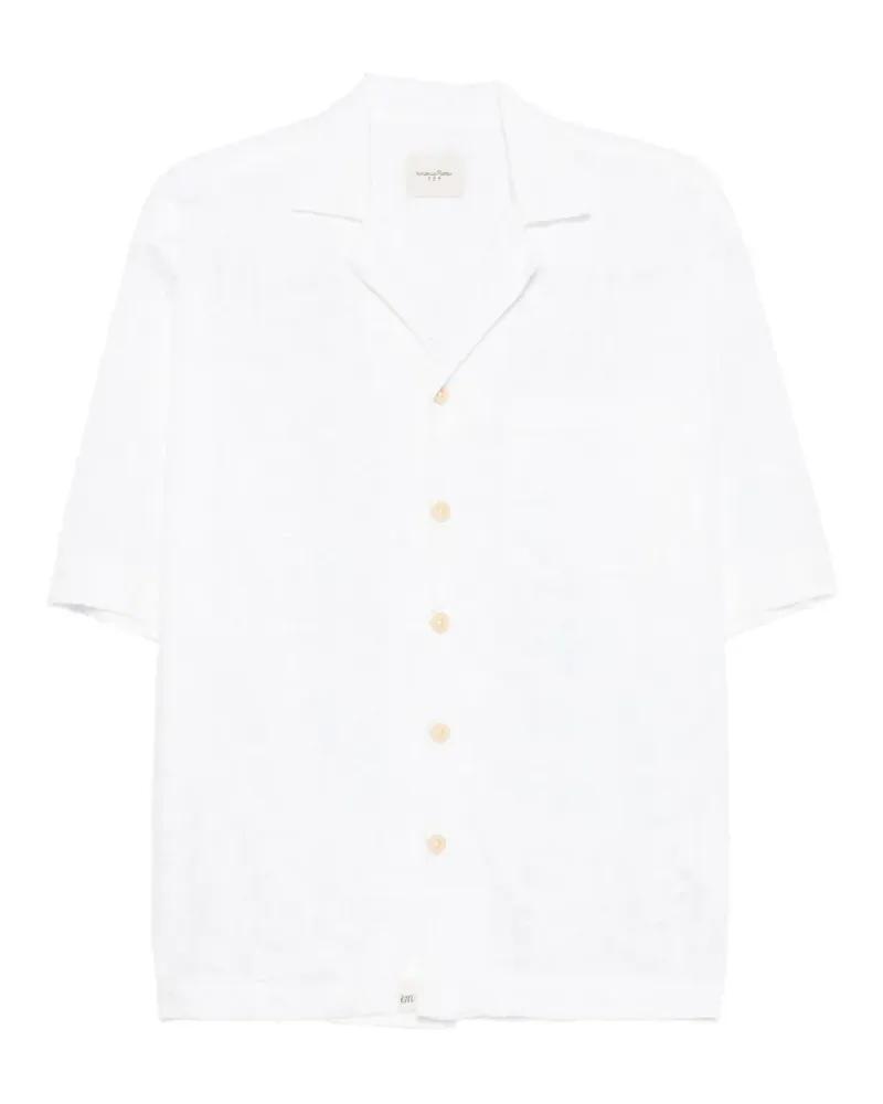 Tintoria Mattei floral-jacquard short-sleeve shirt - Weiß Weiß