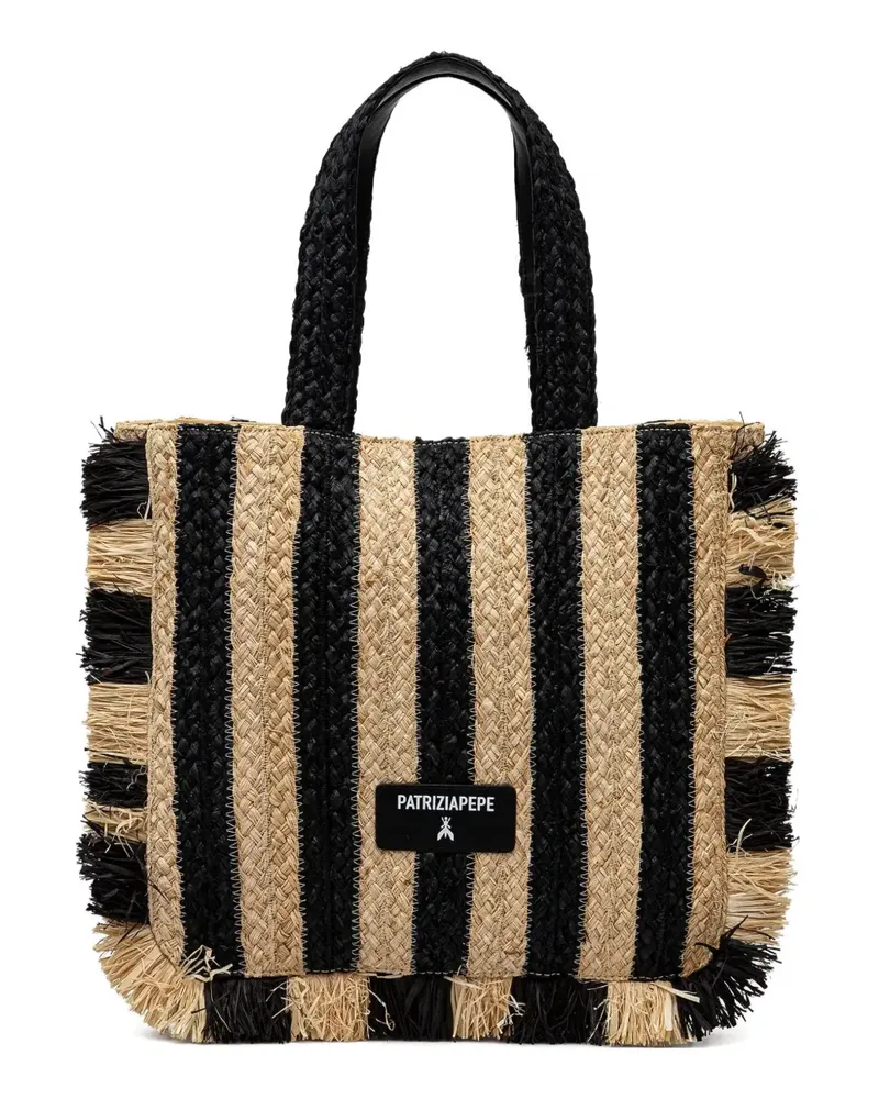 Patrizia Pepe Gestreifter Shopper - Nude Nude