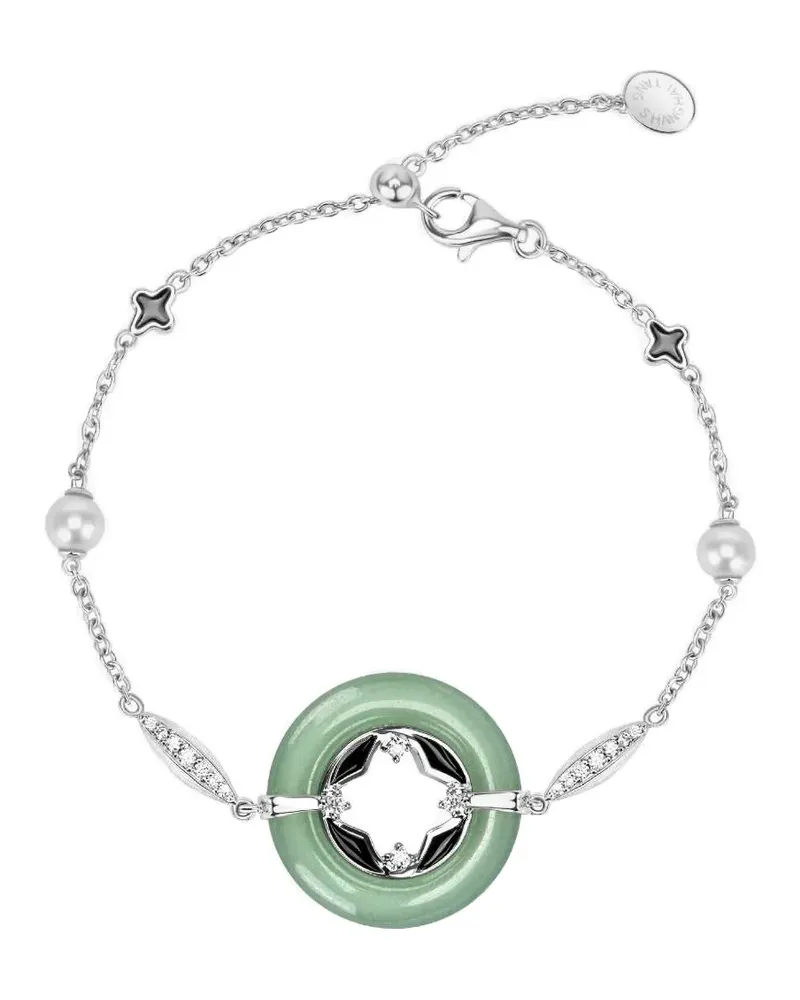 Shanghai Tang Tang Fortune jade pearl bracelet - Silber Silber