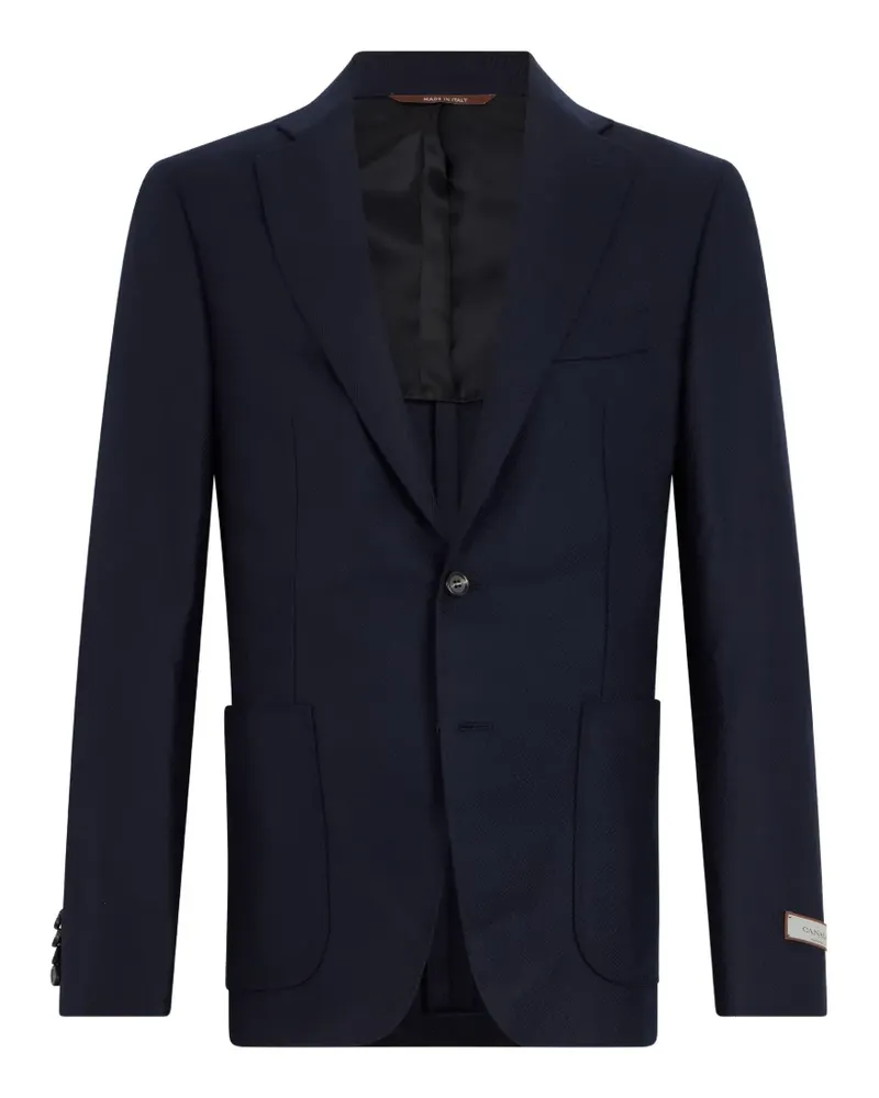 Canali twill-weave single-breasted blazer - Blau Blau